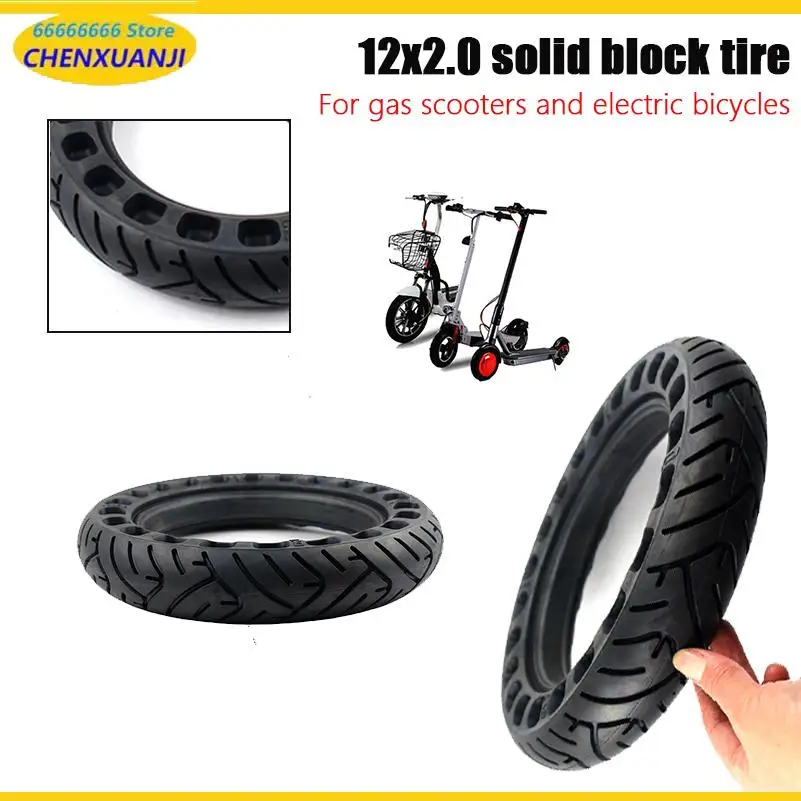 12 inch non inflatable tubeless solid wheel tire 12x2.0 suitable for folding bicycles and electric bicycle parts