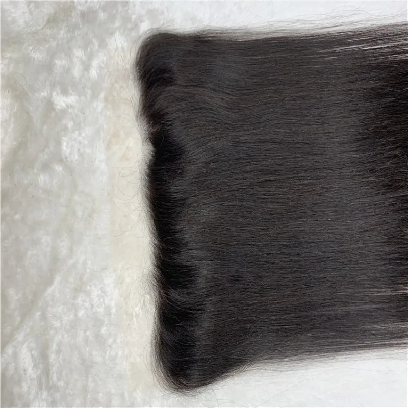 ストレート人毛 13x4 レース前頭事前摘み取り済み 150% 密度フルエンドナチュラルカラーブラジルバージンヘア 8-18 インチ