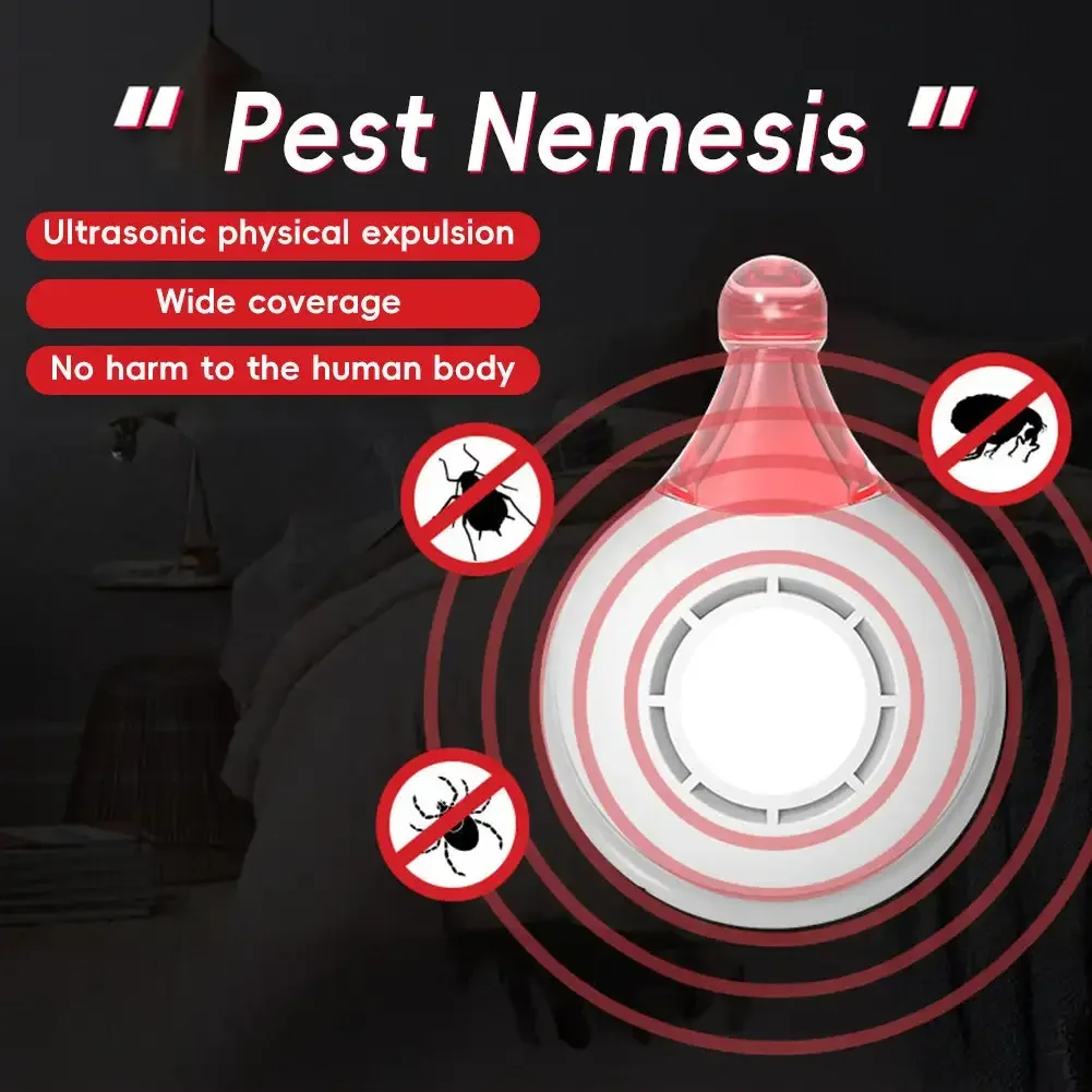 USB Rechargeable Ultrasonic Pest Reject Flea Tick Lice Repeller Collars Mountaineering Buckle Portable for Cat Dog Pet