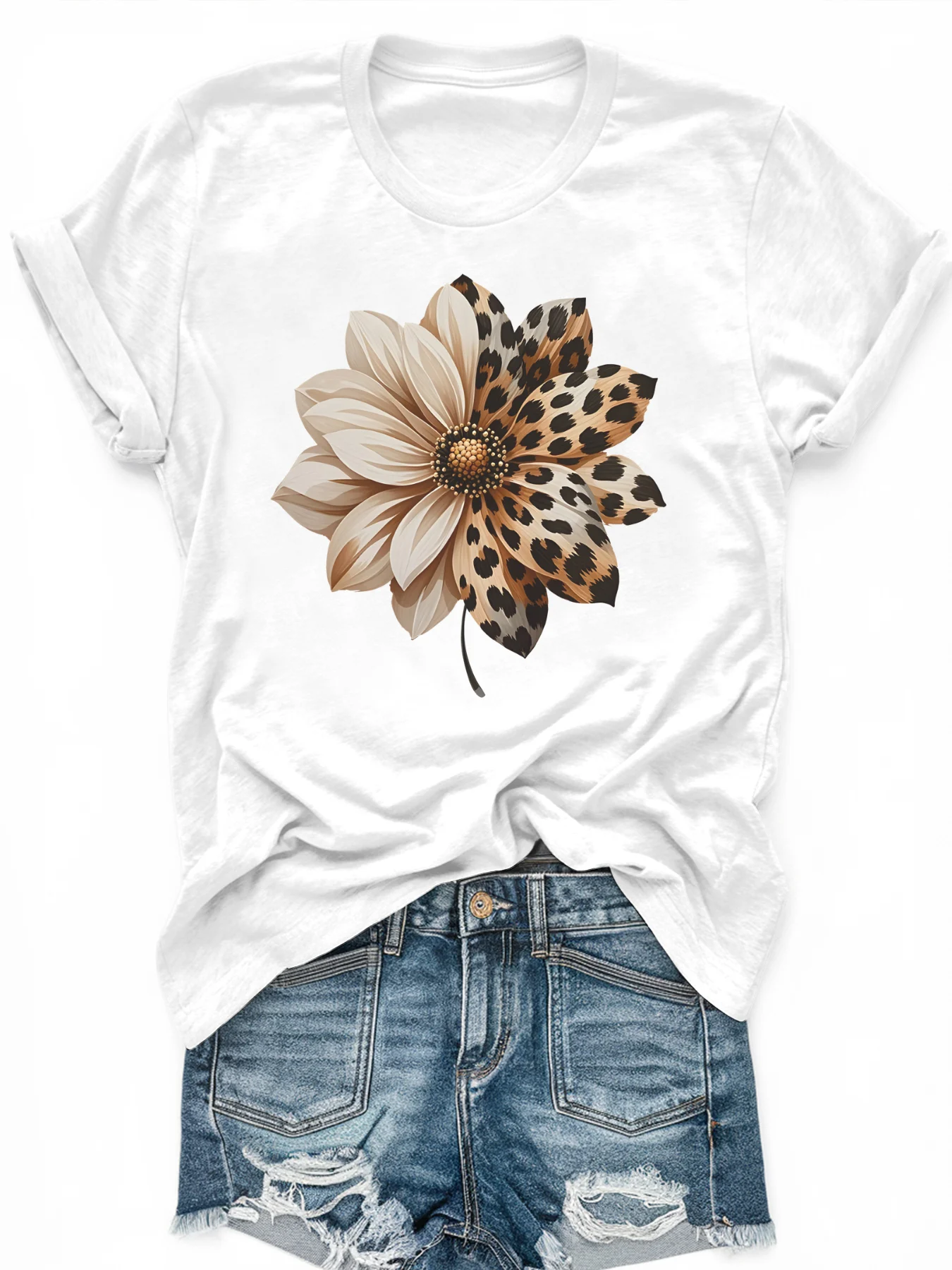 

Women's large-size printed short-sleeved T-shirt, loose and casual, soft, comfortable and breathable, outdoor sports