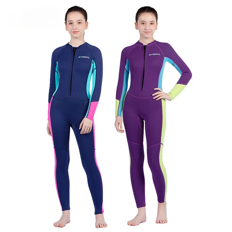 New Arrival 2.5MM Children's Front Zip Wetsuit with Long Sleeve Full Body Diving Suit Keep Warm Snorkeling Surfing Swimwear