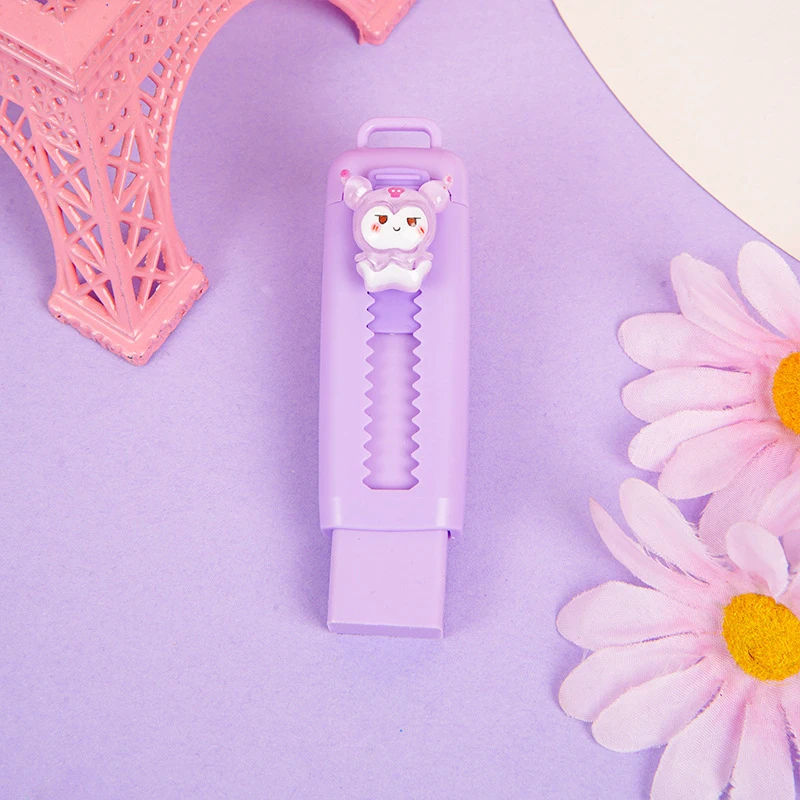 سانريو مرحبا كيتي دفع سحب ممحاة MyMelody Kuromi ممحاة قلم رصاص للأطفال الطلاب الكتابة اللوازم المكتبية المدرسية القرطاسية