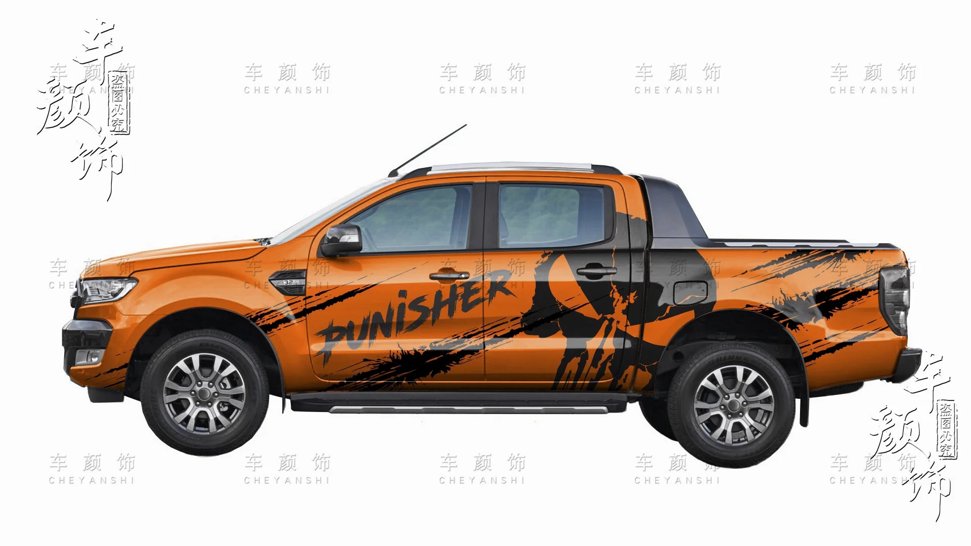 New Custom Pickup Truck Car Stickers FOR Ford RANGER Body Decoration Off-Road Fashion Decals Foil Accessories