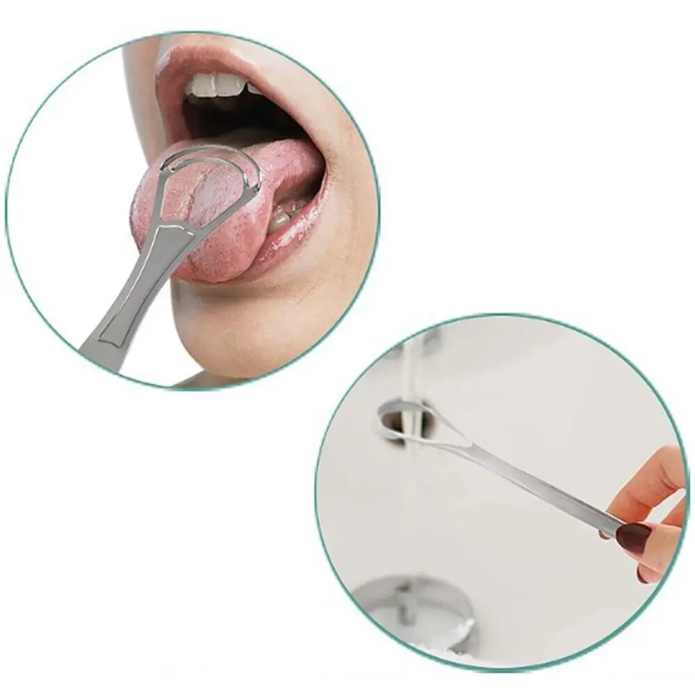 Double Decker Mouth Brush High Quality Clean Tongue Stainless Steel Tongue Cleaner Tongue Brush