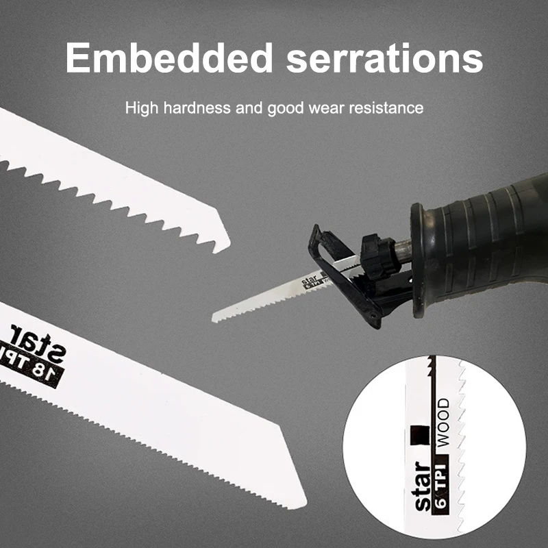 

Universal Woodworking And Metal Cutting Reciprocating Saw Blade For DIY And Professional Use, Coarse And Fine Teeth