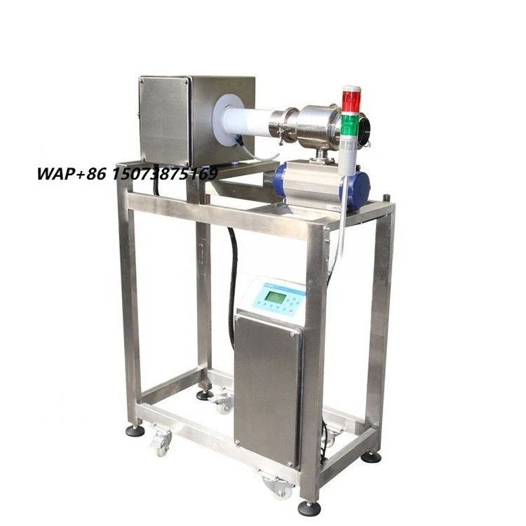 High Sensitivity Stainless Steel IP54 Waterproof Industrial Food Grade Pipeline Type Metal Detector for Tablets 300kg/hr