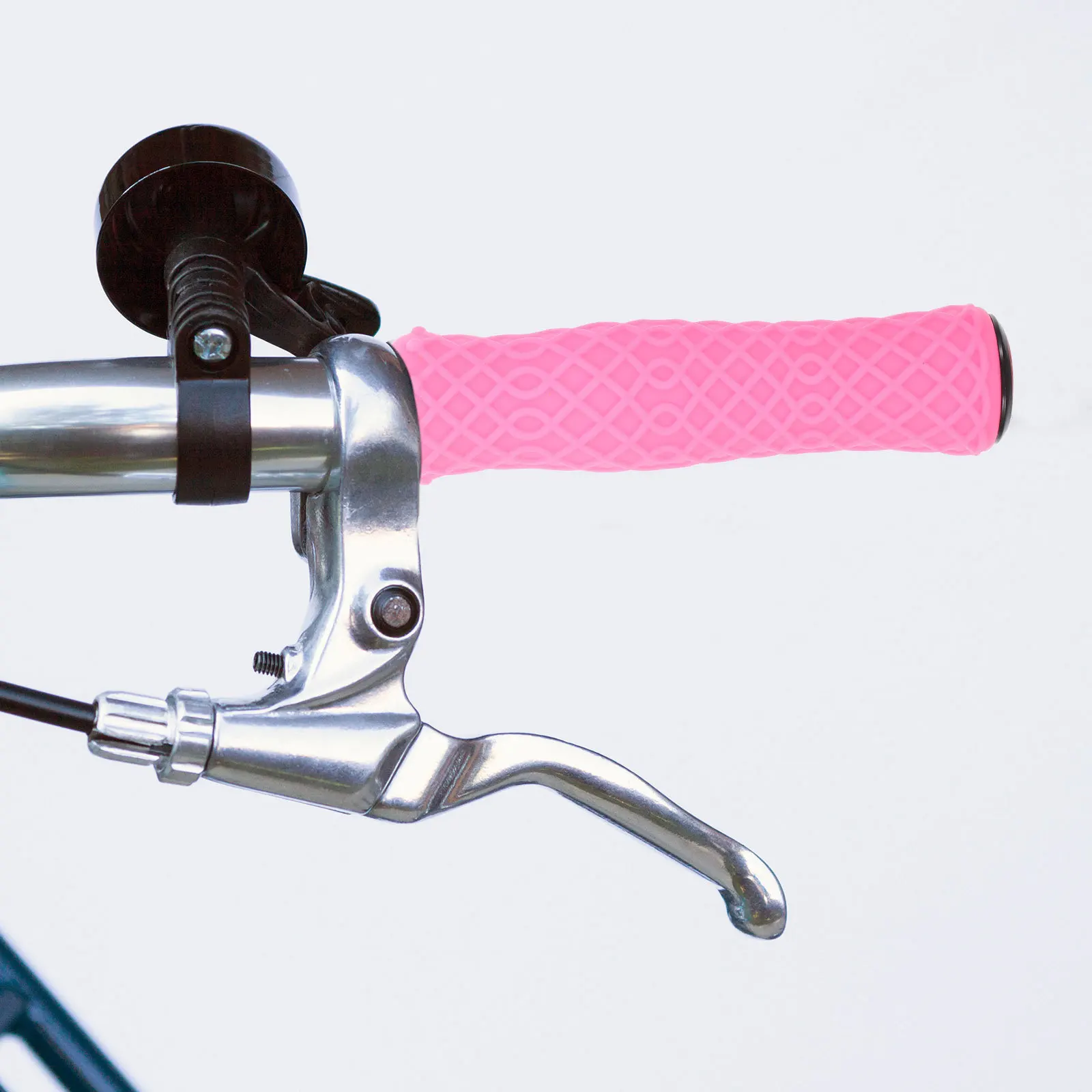 

Silicone Bike Handle Cover Pink Non Slip Ergonomic Design for Scooter Cruiser Tricycle Wheelchair Handlebar Grips