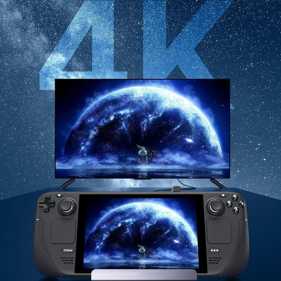 Stacja dokująca 6 w 1 z obsługą 4K HDMI, Ethernetem, 3 portami USB i ładowaniem PD100W, kompatybilna z Steam Deck/ROG Ally/Legion Go