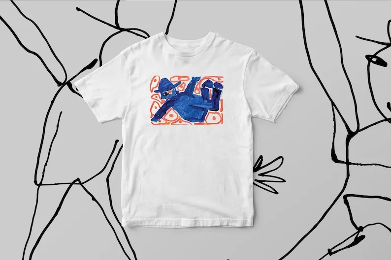 

Illustrated Blue Man T-shirt