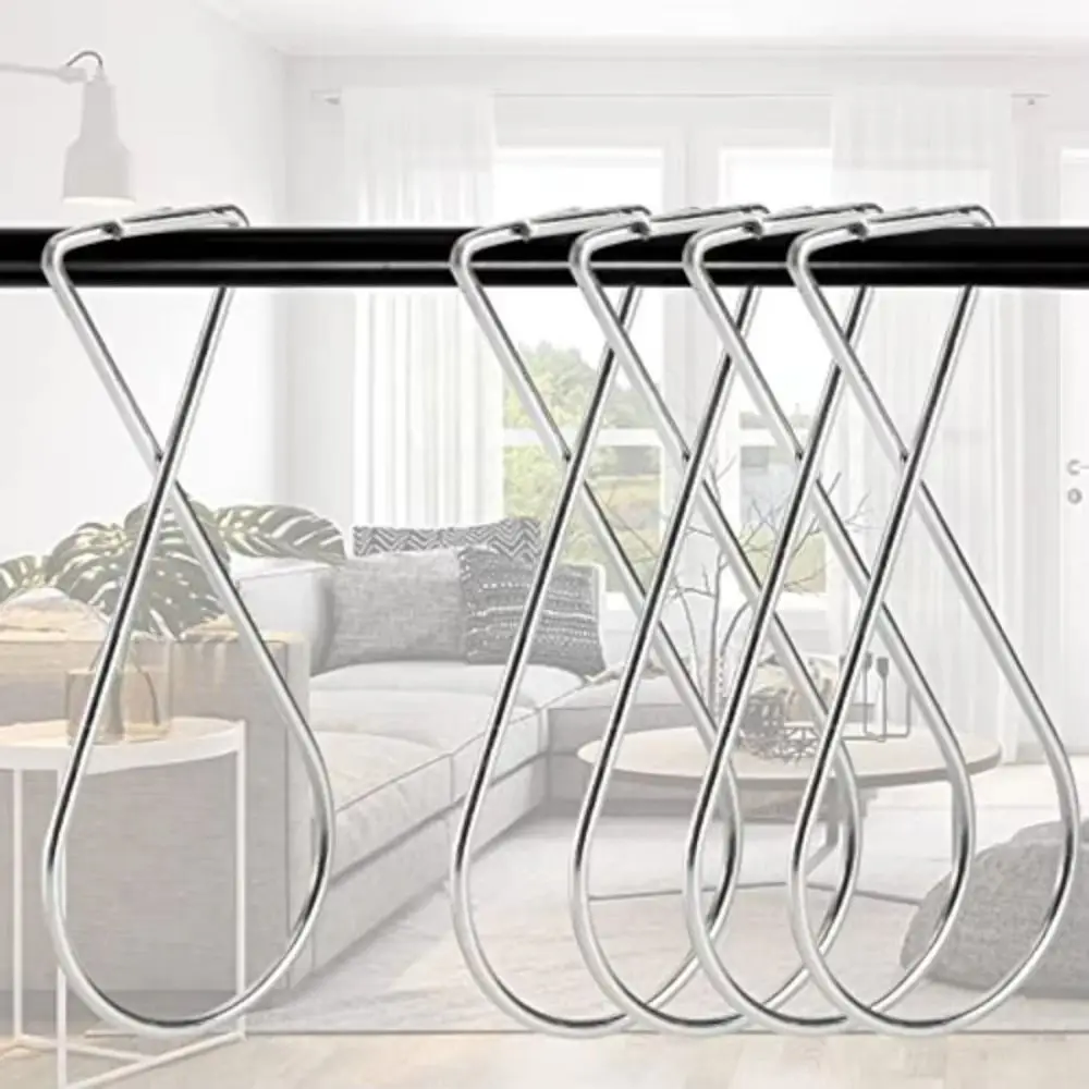 50Pcs/Set Stainless Steel Ceiling Hook Clips Heavy Duty Adjustable Drop Ceiling Hooks Rebound Spring Rust Proof