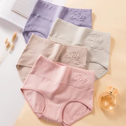 4Pcs Women's Panties High Waist Underwear Plus Size Female Lingerie Breathable Cotton Briefs Grils Underpants Sexy Ladies Panty