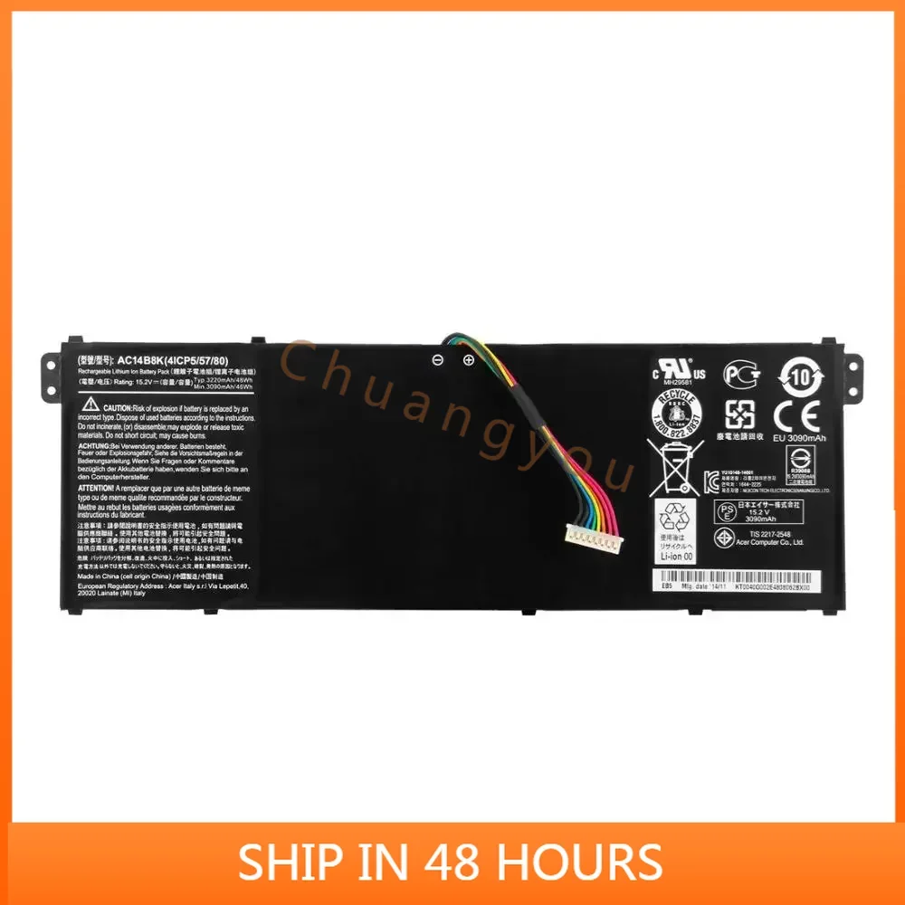 

Batteris for Applicable to Acer Ac14b3k B8k Tmp236 P238 Ms2392 N17c1 Battery