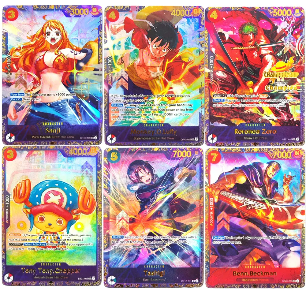 

Прокси One Piece Championship 25-26 Финал Чемпион Ророноа Зоро Кубок сокровищ 2025 Санджи Луффи Бекман ОТКГ Рекламные карты