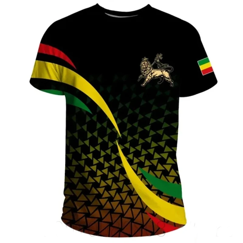 Estate New Tigre African Country Flag t-shirt con stampa da uomo Ghana National Emblem Pattern magliette oversize Casual abbigliamento maschile