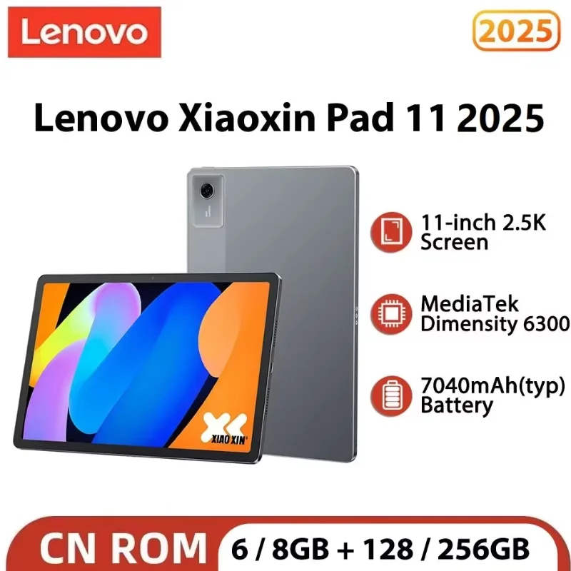 

Original New Lenovo Xiaoxin Pad 11 2025 Tab 128GB 256GB CN MTK Dimensity 6300 11" 2.5K Screen 7040mAh WIFI Android Pads Tablet