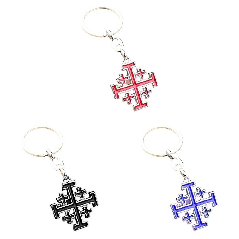 Enamel for Cross Keychain Charm Hanging Pendant Crafts Accessory for Women Handbag Tote Bag Backpack Car for Key