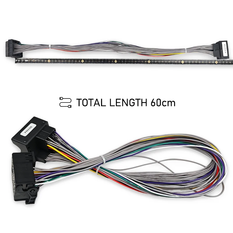 Quadlock 40Pin Extension Cable, 60cm Radio Wiring Harness Adapter for BMW Mercedes-Benz VW Audi Seat Skoda PQ Platform Ford