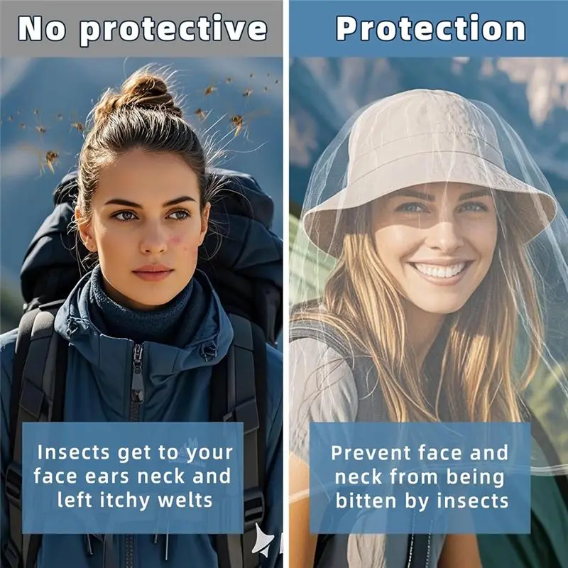A33Z-2 Pack Large Mosquito Net 99 X 66CM Mosquito Head Net Oversized Insect Netting Bug Fits Most Hats For Gardening