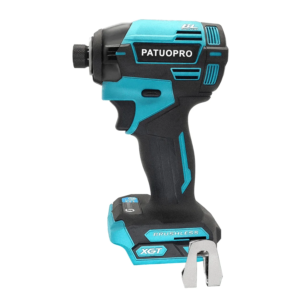 PATUOPRO 4-Speed Electric Screwdriver Brushless Impact Driver 1/4-Inch Handheld Power Tool For Makita 18V Battery(No Battery)