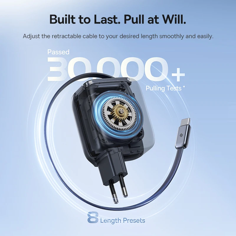 Baseus 67W شاحن سريع مع كابل قابل للسحب USB C شاحن آيفون سامسونج Xiaomi iPad شاحن سريع شاحن الهاتف السفر #3