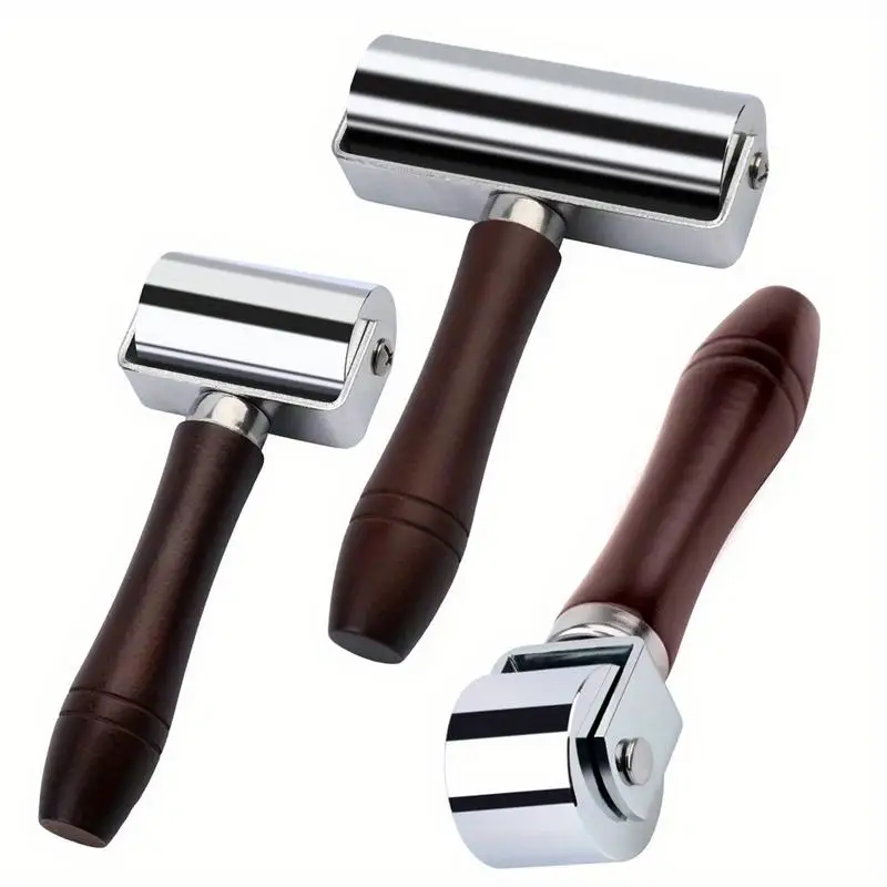 Leather Press Edge Roller with Wooden Handle for Craft Laminating and Edge Creasing