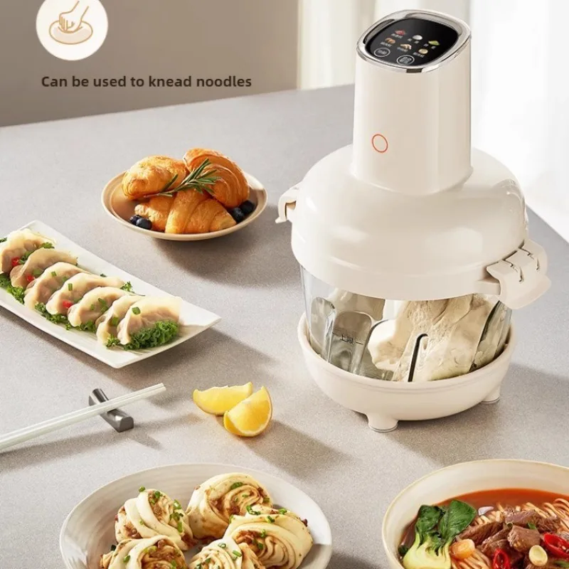 220V Multifunctional Electric Dough Mixer Automatic Meat Vegetables Grinder Intelligent Food Processor Filling Grinding Machine