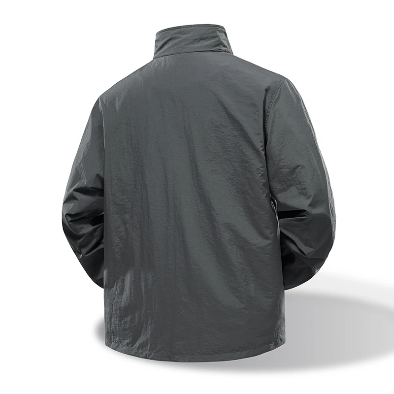 

Men's Outdoor Workwear Jaet Spring Autumn New Sle Elastic Waterproof Stand Collar Coat Outerwear Tee Acetate Fiber 00%