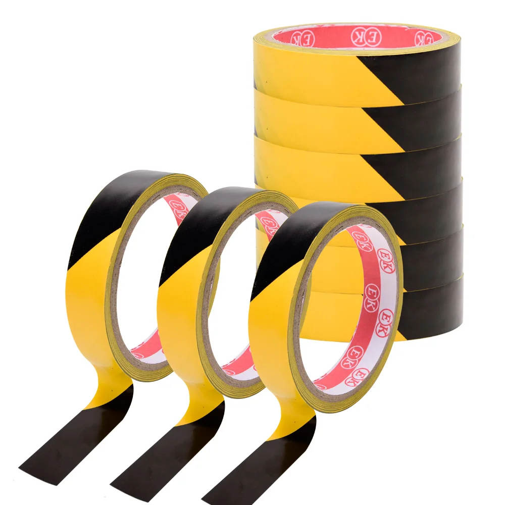 1 Roll Black Yellow Safety Tapes Mark Warning Danger Tapes Floors Walls Pipes Equipment in Construction Sites Hazardous Area