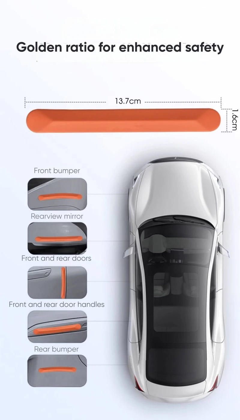 TazerApex Universeller Autotür-Kantenschutz aus Silikon, Aufkleber für Rückspiegel, Auto-Antikollisionsstreifen – Detail 5