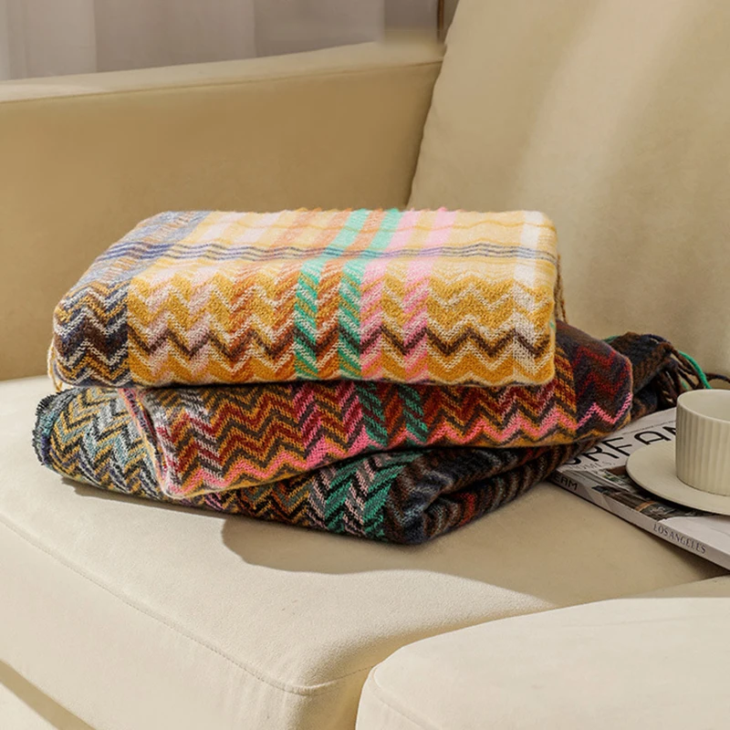 Bohemian Plaid Sofa Blanket Summer Knitted Comfortable Soft Blankets for Bed Sofa Cover Bedspread Office Nap Blanket