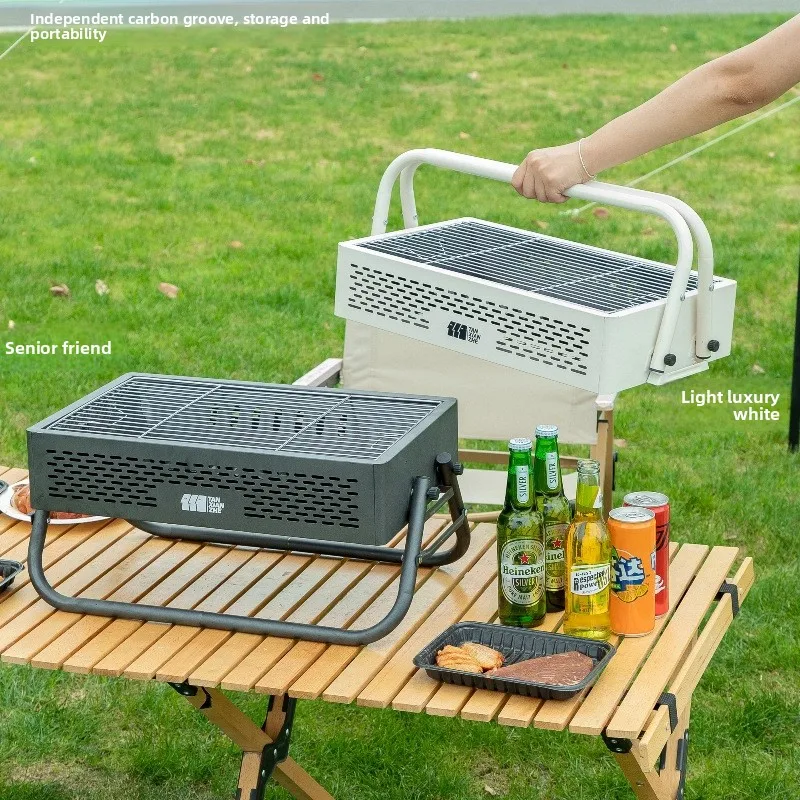

Outdoor barbecue stove barbecue rack detachable multi-functional meat-grilling folding stand