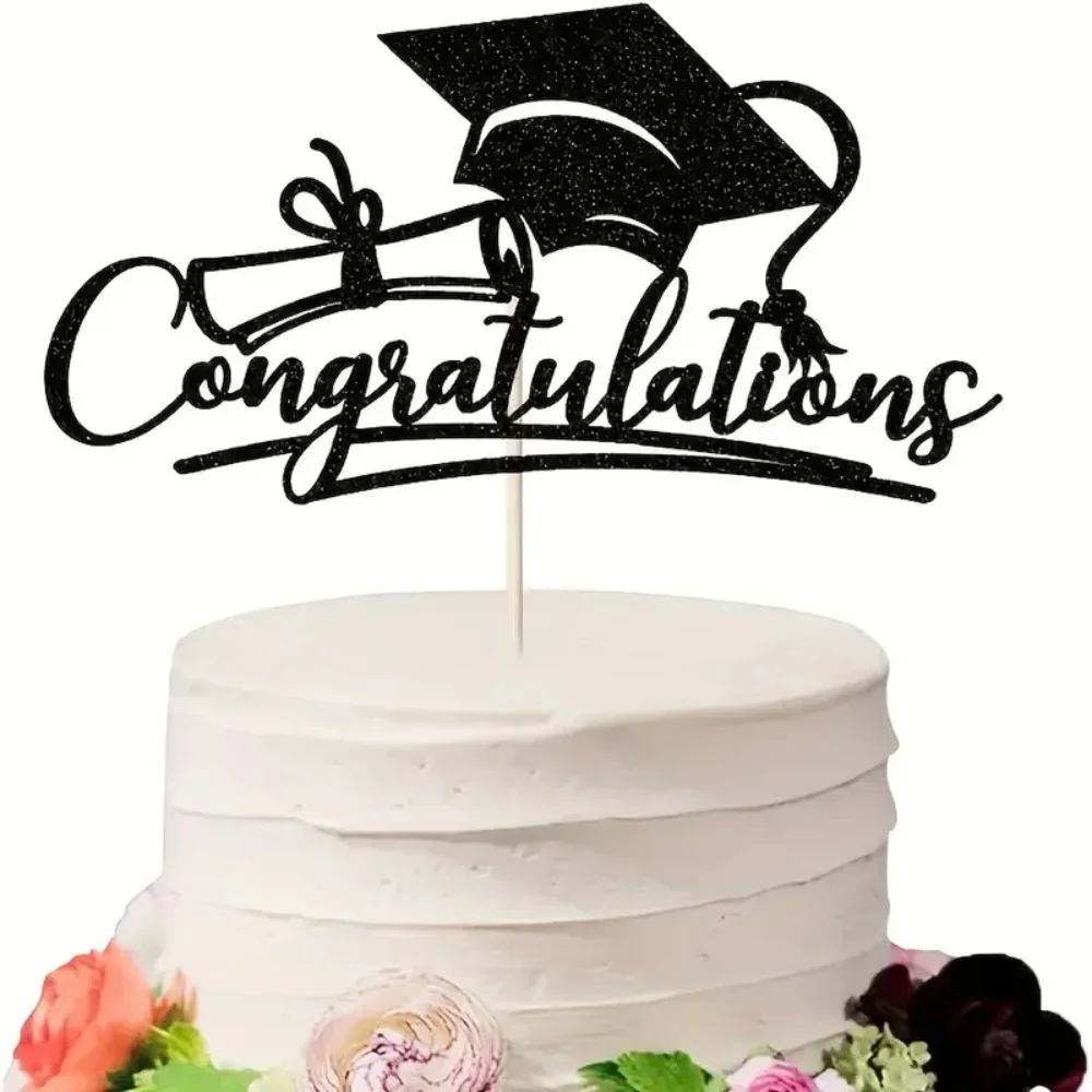 Bachelor Cap Congrasts Grad Toppers per torte in acrilico classe di congratulazioni del 2024 decorazione per torte di compleanno di laurea Multi-stili