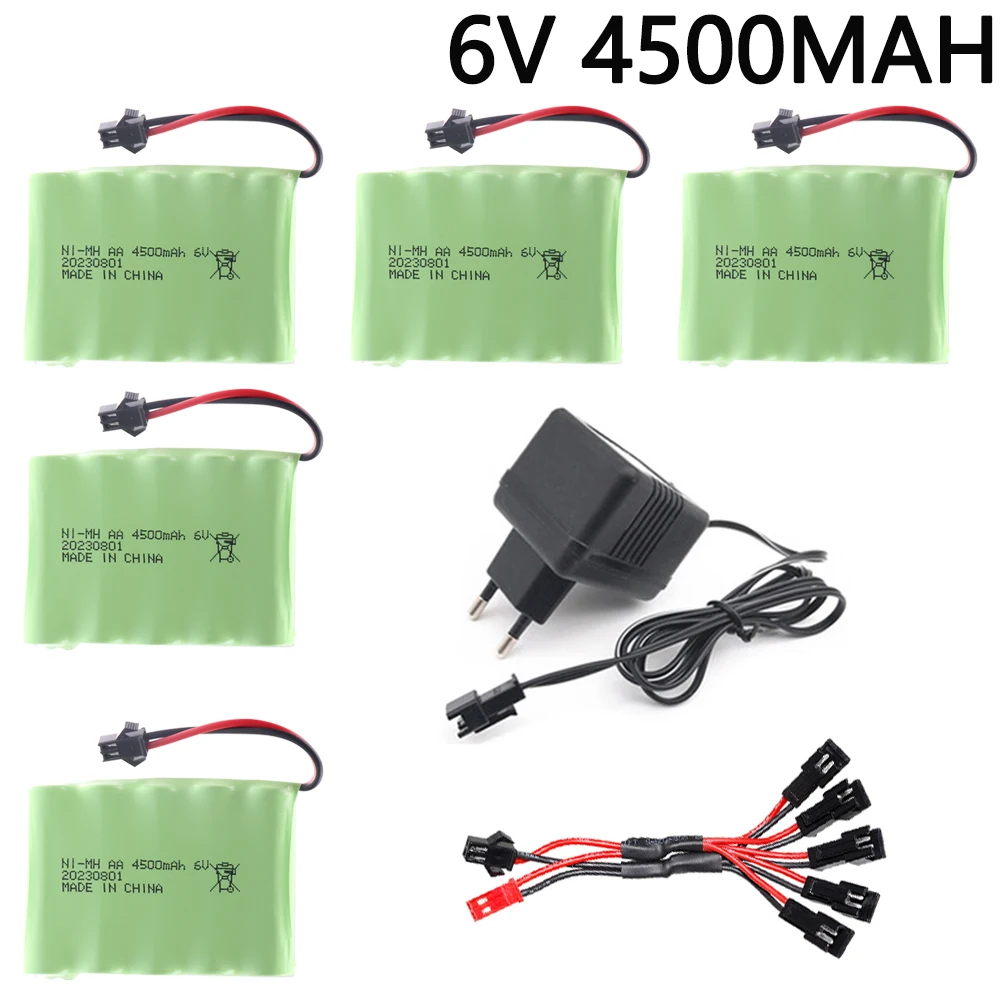 6V Nimh AA Battery 4500mAh For Rc toys Cars Tanks Robots Gun Upgraded 2400mah Batteries Pack For Rc Boat 6V Rechargeable Battery