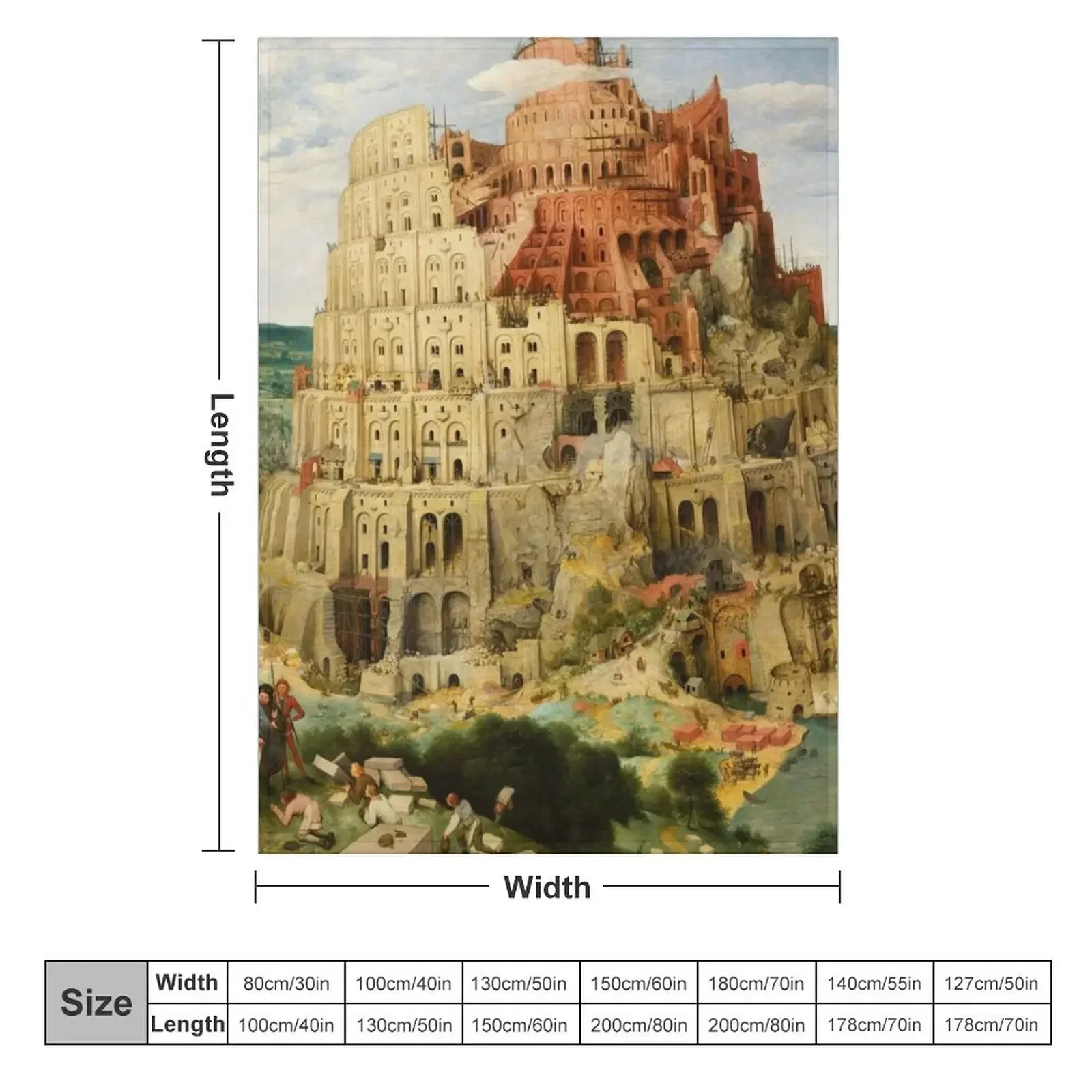 Pieter Bruegel the Elder The Tower of Babel (Vienna) Throw Blanket couch cozy soft plush fuzzy picnic outdoor blanket