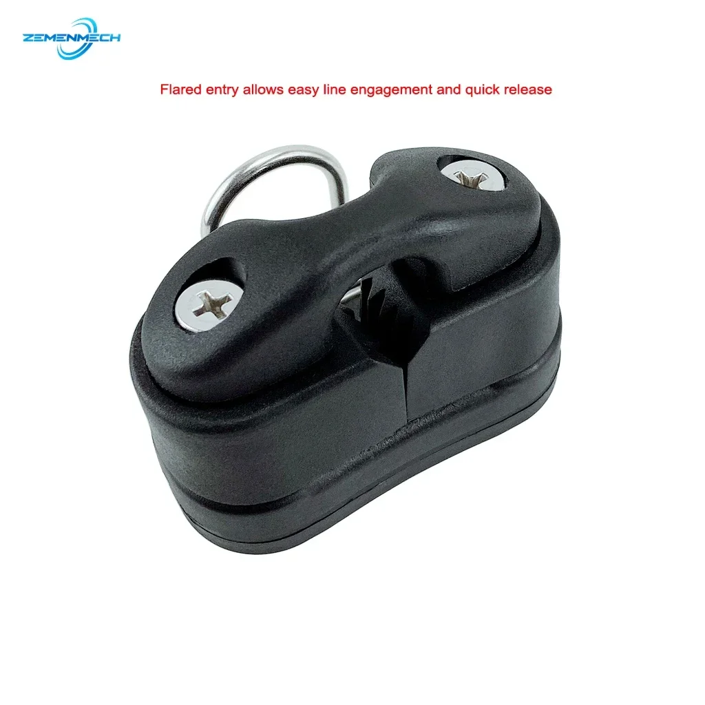 Boat Accessories Black Composite Ball Bearing Cam Cleat with Leading Ring Pilate Equipment Fast Entry Rope Wire Fairlead Sailing