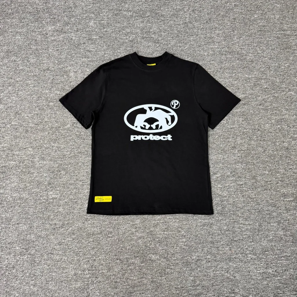 Protect High-Quality Best-selling American Street Hip-Hop Trendy Brand Pink Printed Round-neck Short-Sleeve T-Shirt