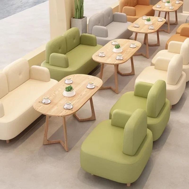 Milk tea cold drink dessert shop Qingba book bar bakery sofa booth shop negotiation reception leisure sofa