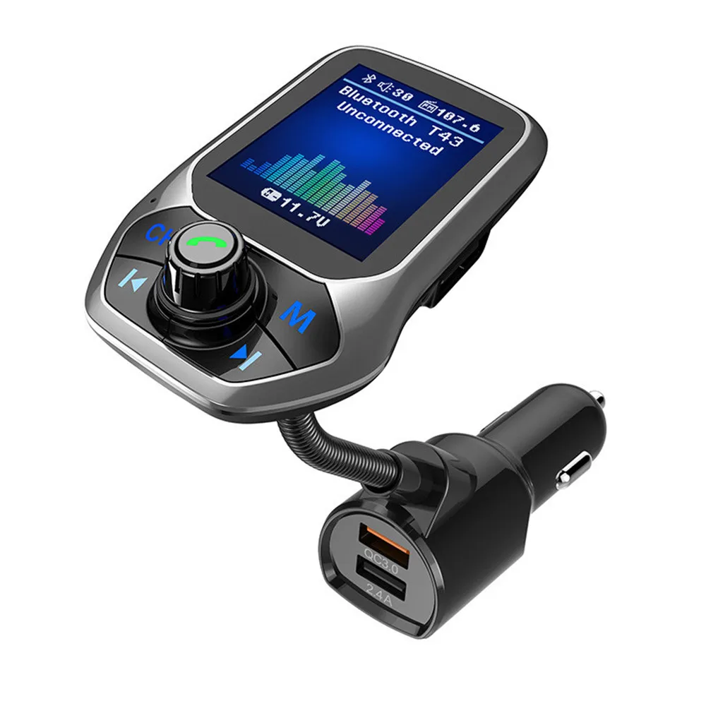 

T43 Car Bluetooth Mp3 Player Hands-Free Call Type-C Charger Fm Transmitter