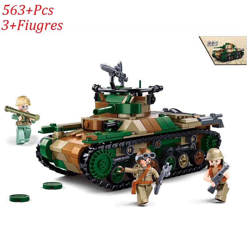 2023 Battle of Iwo Jima World War 2 Sets Military Vehicle Tank Fighter Plane Truck Building Blocks Army ww2 Weapon Figure Bricks