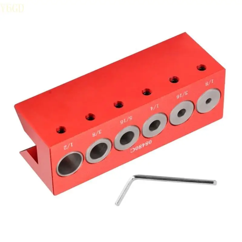 

Y6GD Woodworking Plug Jig Furniture Hole Puncher Drill Guide Locator Vertical Pocket Hole Jig Tool