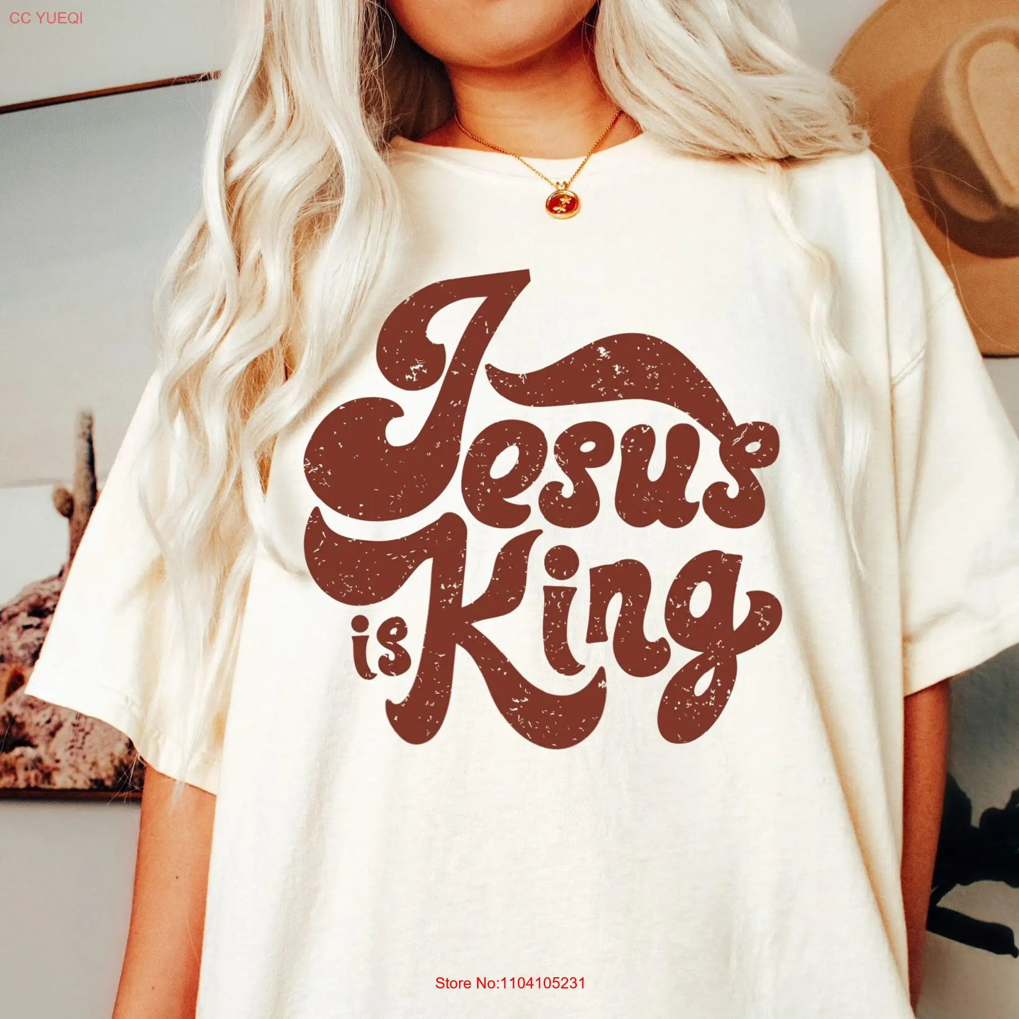 Jesus Is King T Shirt Crewneck Comfort Colors Hippie Vintage Inspired Christian Streetwear Clothes long or short sleeves