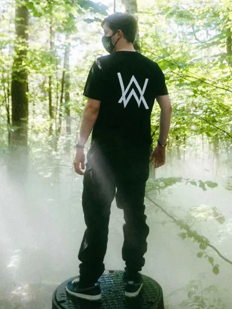 2025 Venta ALAN WALKER Música electrónica de manga corta alrededor de la etiqueta LOGO Top 100 DJ Alan Walker camiseta