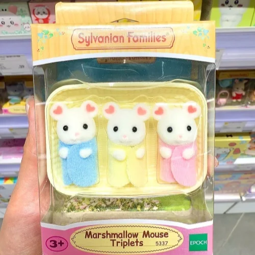 SYLVANIAN FAMILIES Official Genuine Pretend Play Triplet Series Anime Mini Baby Persian Cat Action Figure Doll Toy Gift