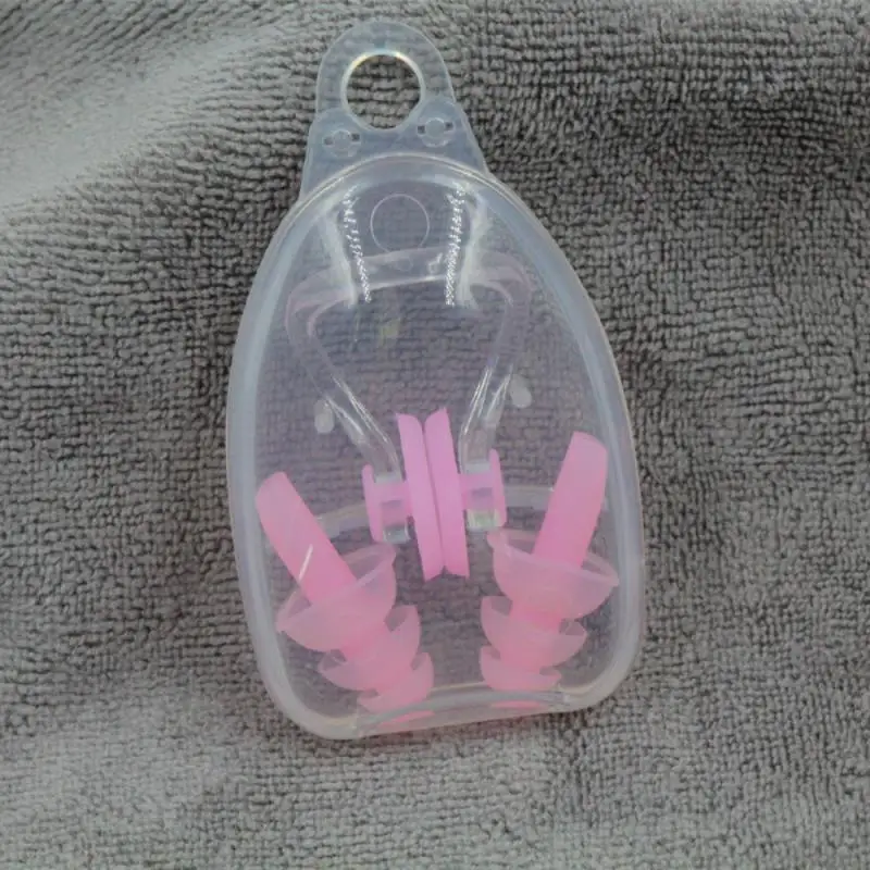 High Quality Waterproof Silicone Swimming Ear Plugs Nose Clip Set Box Packed Earplug For Surfing Diving and Learning Swimming 06