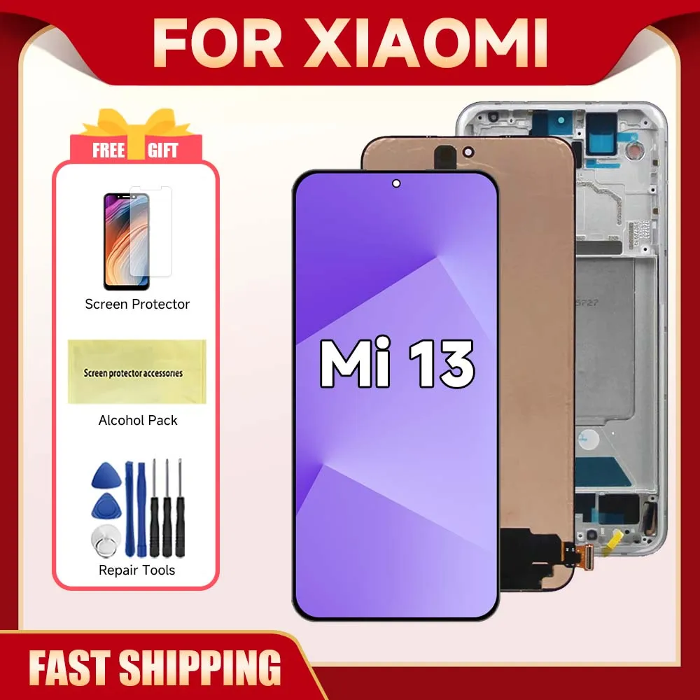 For Xiaomi 13 6.36\'\'For Mi 13 Mi13 2211133C 2211133G LCD Display Touch Screen Digitizer Assembly Replacement