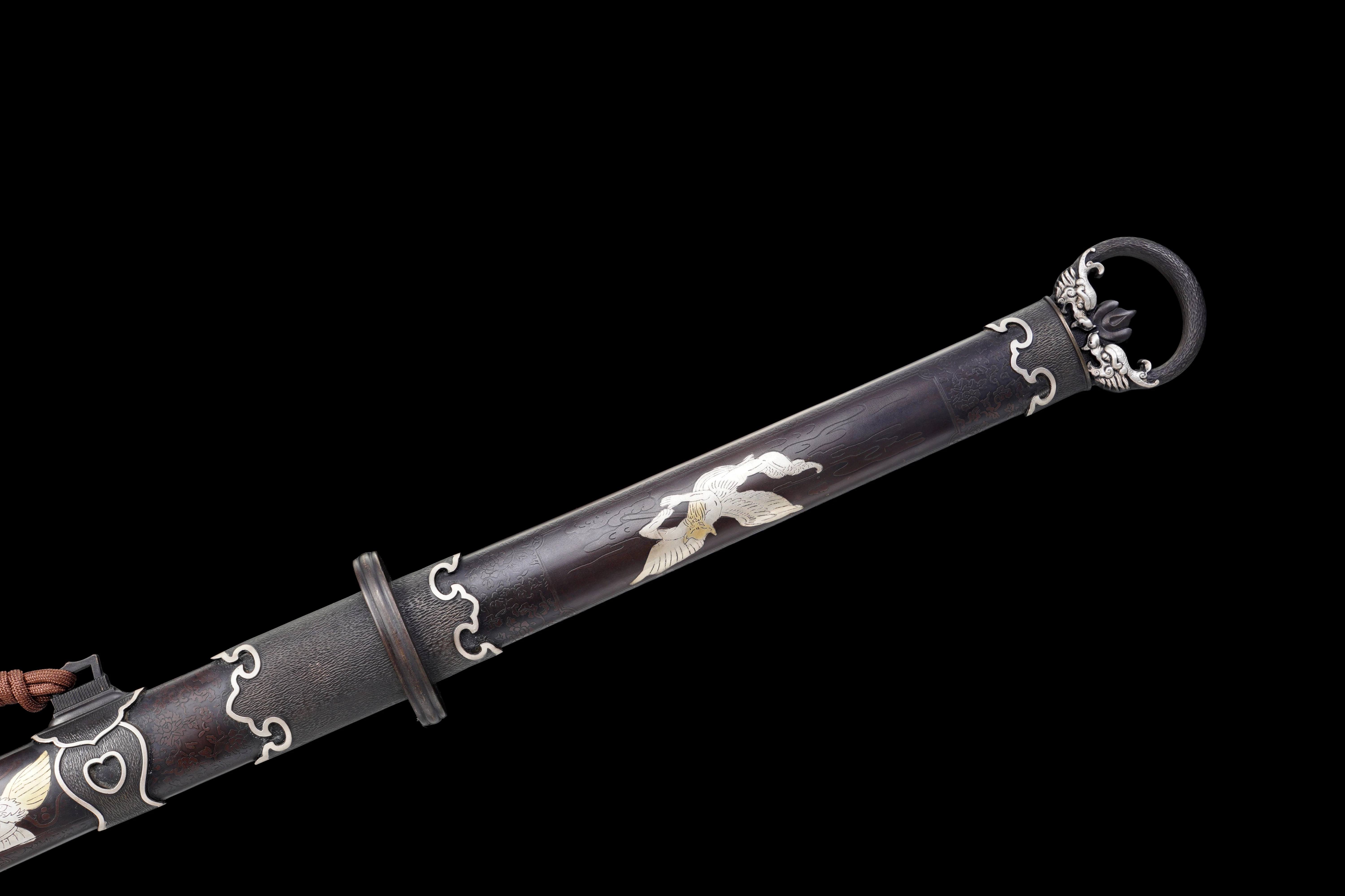 Medieval replica of the Malaysian leather-steel folding twisting sharp samurai sword katana full tang combat readiness weapons view 4