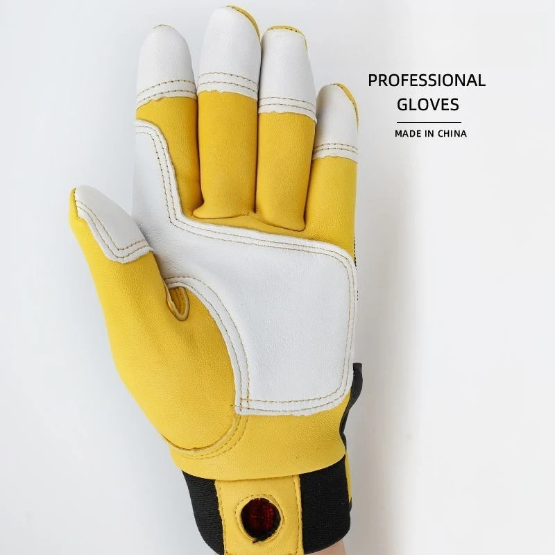 1 paire de gants de travail en cuir de mouton pour travailleurs, Protection de sécurité pour le travail, jardin, sport, moto, gants résistants à l'usure