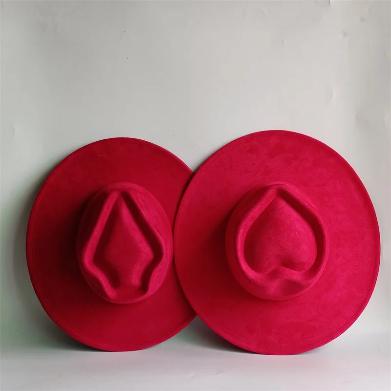 

Кепка из веганской замши с красным сердцем и возможностью индивидуальной гравировки логотипа, пустая кепка с короной в виде сердца, широкополая кепка для Burning Heart