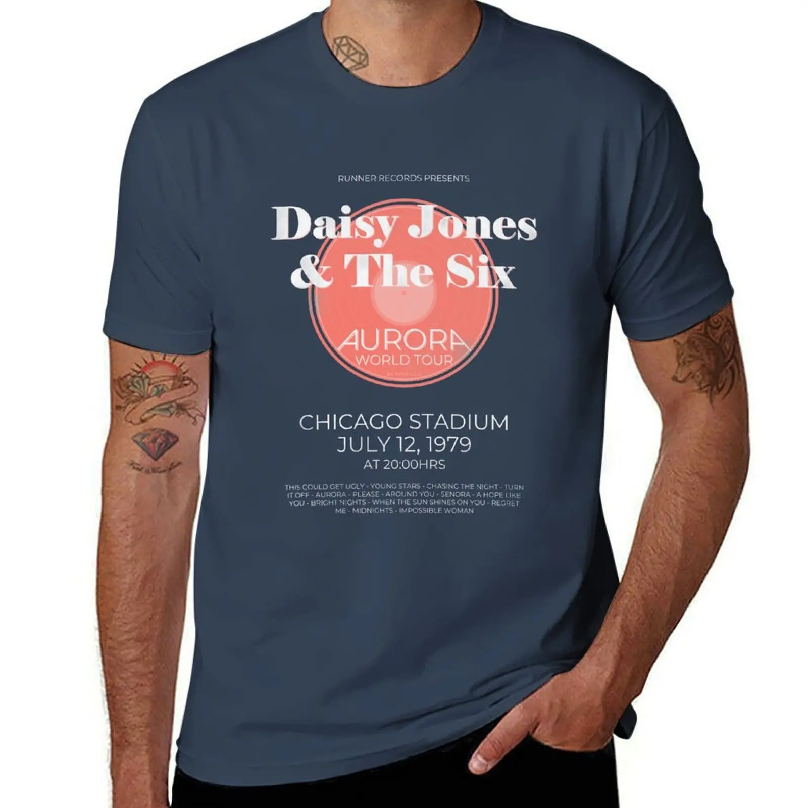 

Daisy Jones & The Six - Aurora World Tour Poster BL T-Shirt Minimal Art Print T-Shirt