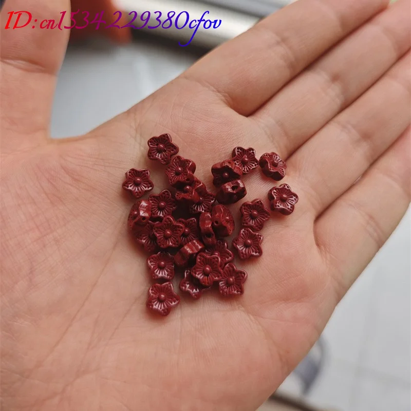 10pc Natural Purple Gold Cinnabar Rose Pendant Beads DIY Phone Chain Key Bracelet Earring Jewellery Fashion Accessories Woman